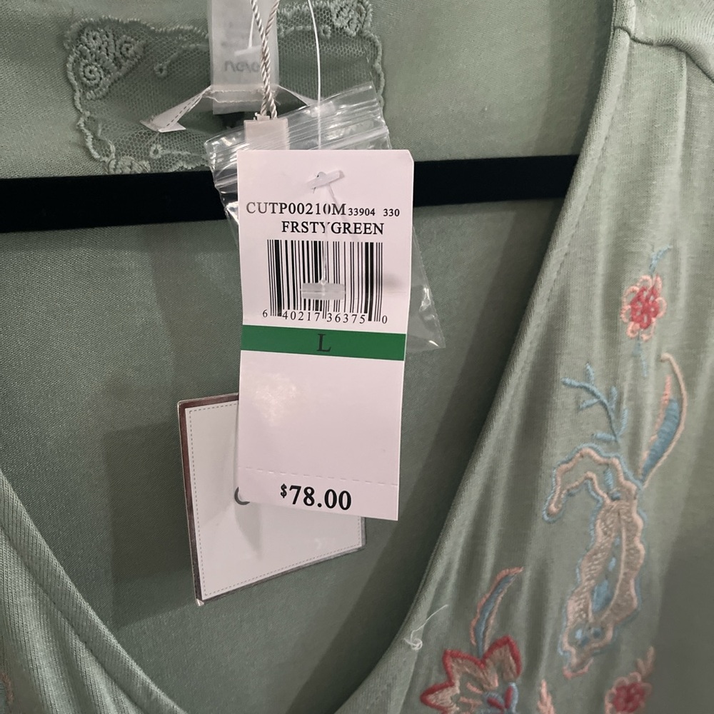 Frosty Green Embroidered Women's boho top